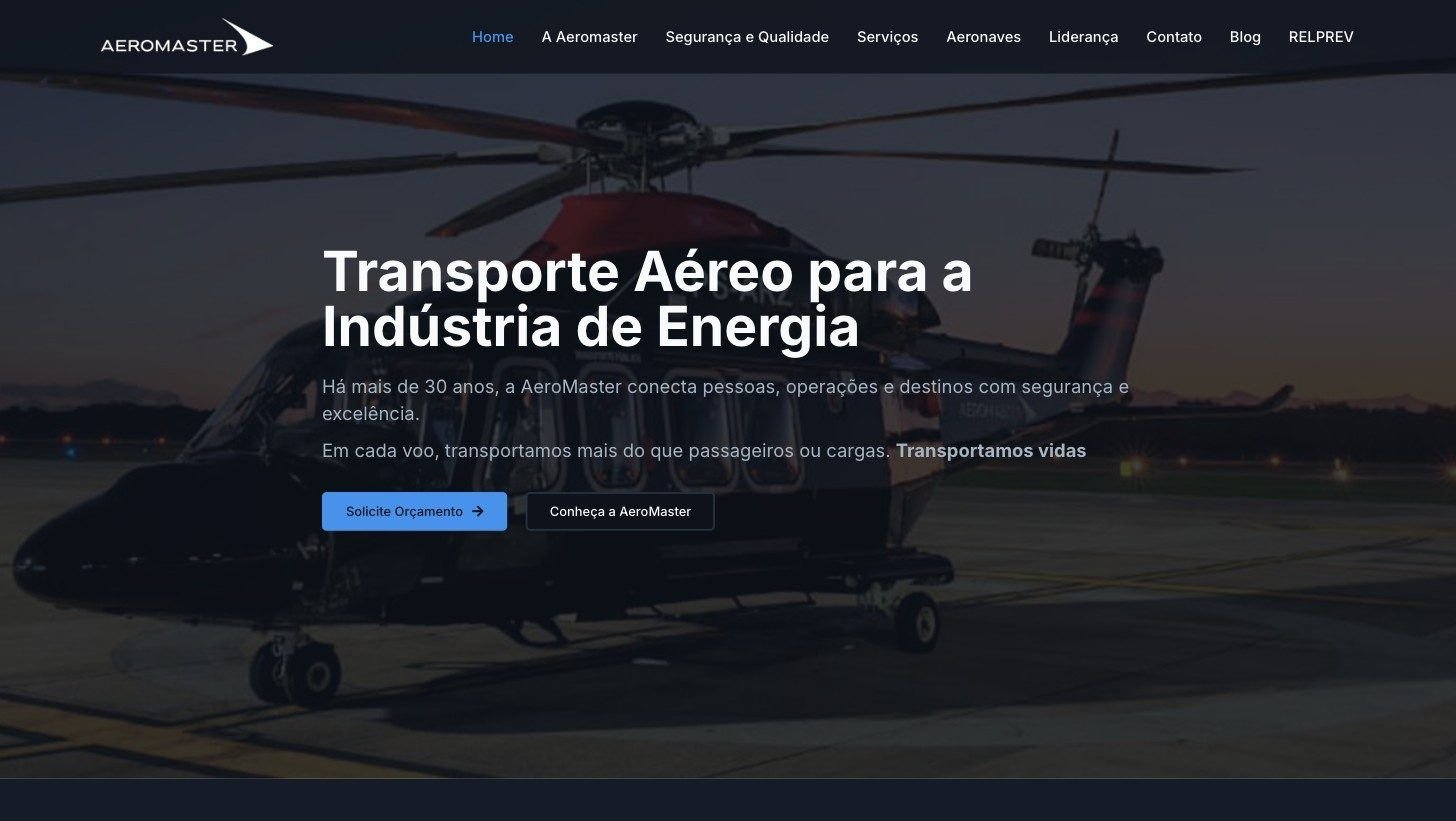 Site Aeromaster Táxi Aéreo